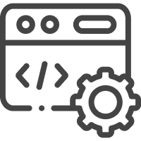 Icon of a code snippet, representing software development and technical architecture.